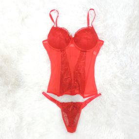 *Espartilho Bordado (CF507) - Vermelho - Loja Seduzir - Sex Shop e Lingerie Sensual em BH