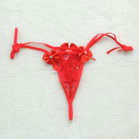 *Calcinha em Renda Com Alça de Amarrar (CF623) - Vermelho - lojaSeduzir.com.br Sex Shop e Lingerie Sensual em BH