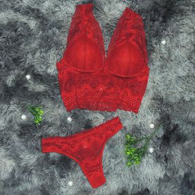 Conjunto Karina (DR4508) - Vermelho - Loja Seduzir - Sex Shop e Lingerie Sensual em BH
