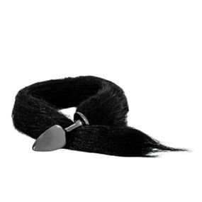 Plug de Metal Onix Com Cauda Hard (HA116P) - Preto - lojaSeduzir.com.br Sex Shop e Lingerie Sensual em BH