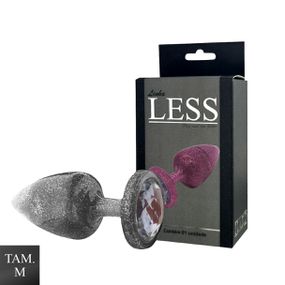 Plug de Plástico M Less Com Glitter (HA166) - Cromado - Loja Seduzir - Sex Shop e Lingerie Sensual em BH