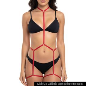 Harness Corporal Com Cinta Liga (LS5121) - Vermelho - lojaSeduzir.com.br Sex Shop e Lingerie Sensual em BH
