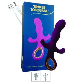 Vibrador Recarregável Triple Tobogane (LY005) - Roxo - lojaSeduzir.com.br Sex Shop e Lingerie Sensual em BH