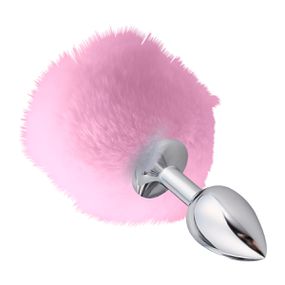 Plug Metálico P Com PomPom VP (PL012P) - Rosa - Loja Seduzir - Sex Shop e Lingerie Sensual em BH