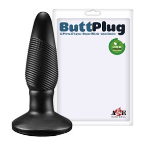 Plug Cônico Com Estrias 13cm (PLUG06-10459) - Preto - Loja Seduzir - Sex Shop e Lingerie Sensual em BH