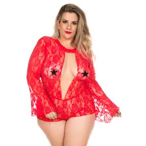 *Macaquinho Princesa Plus Size (PS2074) - Vermelho - Loja Seduzir - Sex Shop e Lingerie Sensual em BH