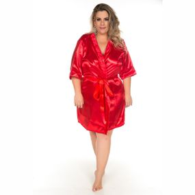 *Robe Cetim Curto Plus Size (PS2081) - Vermelho - Loja Seduzir - Sex Shop e Lingerie Sensual em BH