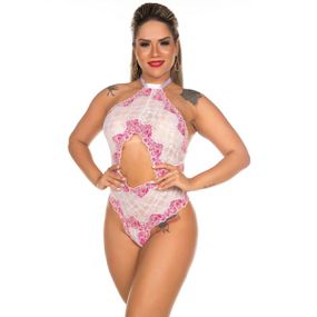 *Body Perfect (PS8318) - Branco com Rosa - Loja Seduzir - Sex Shop e Lingerie Sensual em BH