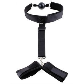 *Kit Mordaça e Algemas VP (SA011) - Preto - lojaSeduzir.com.br Sex Shop e Lingerie Sensual em BH