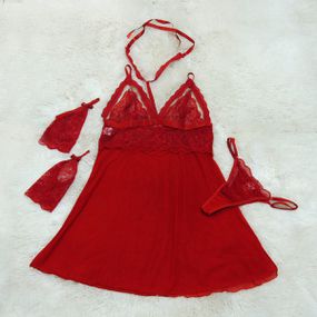 *Camisola em Tule Segredo da Paixão - (SP613) - Vermelho - lojaSeduzir.com.br Sex Shop e Lingerie Sensual em BH