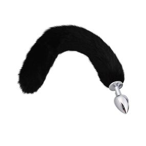 *Plug Metálico Com Cauda SI (ST551) - Preto - lojaSeduzir.com.br Sex Shop e Lingerie Sensual em BH