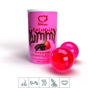 Bolinha Beijável Hot Yummy Com 2un (ST923) - Morango c/ Choc... - lojaSeduzir.com.br Sex Shop e Lingerie Sensual em BH