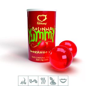 Bolinha Beijável Hot Yummy Com 2un (ST923) - Morango - lojaSeduzir.com.br Sex Shop e Lingerie Sensual em BH