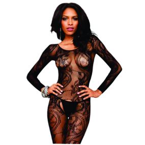 Macacão Com Bordados SI (SX100) - Preto - lojaSeduzir.com.br Sex Shop e Lingerie Sensual em BH