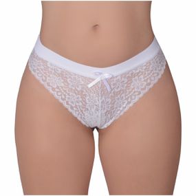 *Calcinha Com Elástico e Renda na Frente (WI1732) - Branco - lojaSeduzir.com.br Sex Shop e Lingerie Sensual em BH