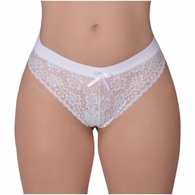 *Calcinha Com Elástico e Renda na Frente (WI1732) - Branco - Loja Seduzir - Sex Shop e Lingerie Sensual em BH