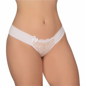 *Calcinha Com Renda e Laço (WI1765) - Branco - Loja Seduzir - Sex Shop e Lingerie Sensual em BH