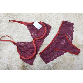 Conjunto Liz (DR4513) - Vinho - Loja Seduzir - Sex Shop e Lingerie Sensual em BH