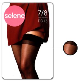 Meia 7/8 Sem Renda Selene (ST255) - Preto - Loja Seduzir - Sex Shop e Lingerie Sensual em BH