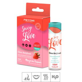 *Gel Beijável Spicy Love Hot 15ml (ST490) - Morango c/ Champ... - Loja Seduzir - Sex Shop e Lingerie Sensual em BH