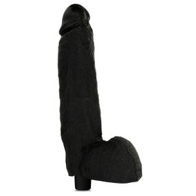 *Prótese Com Escroto Vibro 22x20cm (1519PS) - Preto - Pura audácia - Sex Shop online discreta em BH