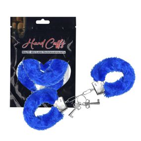 Algema em Metal Com Pelúcia Hand Cuffs SI (5268) - Azul - Pura audácia Sex Shop discreta em BH