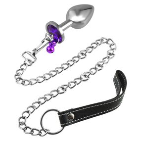 Plug Metálico M Com Corrente SI (6367) - Pedras Variadas - Pura audácia Sex Shop discreta em BH