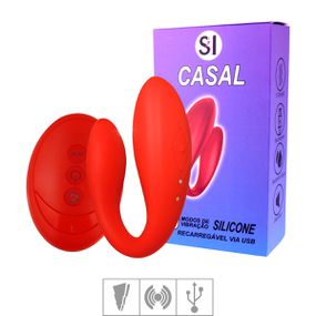 *Vibrador Para Casal Recarregável Duplo SI (7219) - Vermelho - Pura audácia - Sex Shop online discreta em BH