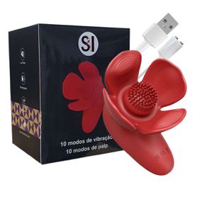 Estimulador Recarregável Formato de Flor SI (8380) - Vermelh... - Pura audácia Sex Shop discreta em BH