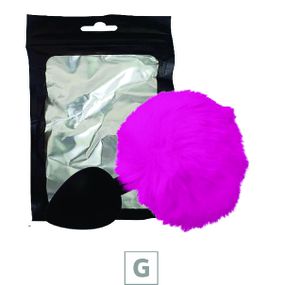 Plug de Silicone G Preto Com Pom Pom SI (8642) - Pink - Pura audácia Sex Shop discreta em BH