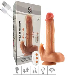 Prótese 17x12cm Com Vibro Ventosa Escroto SI (9543) - Bege - Pura audácia Sex Shop discreta em BH