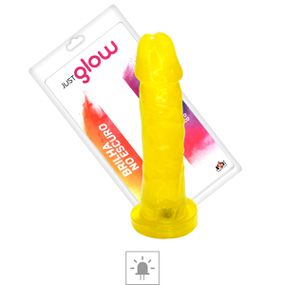 Prótese 15x13cm Com Led Just Glow (ADAO03A) - Amarelo - Pura audácia - Sex Shop online discreta em BH