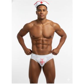 Cueca Jock Strapy e Quepe (CP1903) - Branco - Pura audácia Sex Shop discreta em BH
