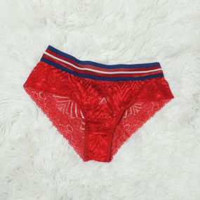 Calcinha Renda Cós Bicolor (DR0045) - Vermelho - Pura audácia - Sex Shop online discreta em BH