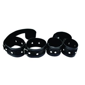Kit Bondage Braceletes e Tornozeleiras (DX517) - Preto - Pura audácia Sex Shop discreta em BH