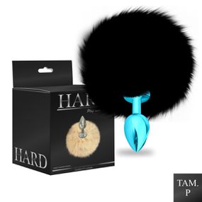 Plug Metálico PomPom Escuro Hard (HA115) - Azul - Pura audácia - Sex Shop online discreta em BH