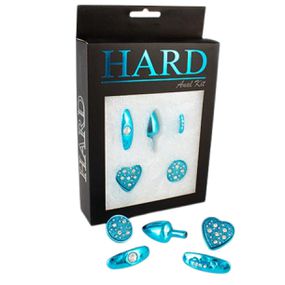 Kit Plug Cravejado Com Base Removivel P (HA131-ST616) - Azul - Pura audácia - Sex Shop online discreta em BH