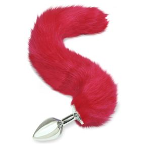 **Plug Metálico Com Cauda Fox Tail (MPA1404) - Magenta - Pura audácia - Sex Shop online discreta em BH