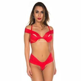 *Conjunto Renda Chick (PS8345) - Vermelho - Pura audácia - Sex Shop online discreta em BH