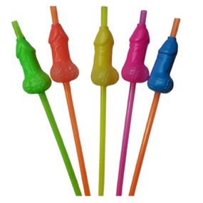 Canudo Com Mini Pênis Neon 1un - (RA1456) - Cores Variadas - Pura audácia Sex Shop discreta em BH