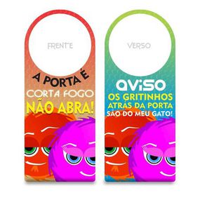 Aviso De Porta Fofuras Da Maçaneta (ST190) - A Porta é Corta... - Pura audácia - Sex Shop online discreta em BH