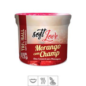 **Bolinha Beijável Tri Ball 3un (ST422) - Morango c/ Champa... - Pura audácia Sex Shop discreta em BH