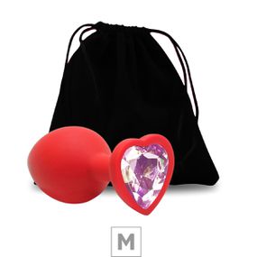 Plug De Silicone M Vermelho Pedra Formato de Coração (SX294)... - Pura audácia Sex Shop discreta em BH