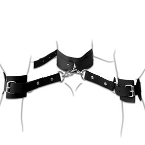 Coleira Com Algemas Harness 50 Tons (T015) - Preto - Pura audácia - Sex Shop online discreta em BH