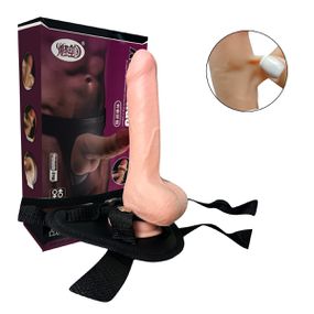 Cinta Com Prótese 13cm Articulada Xman VP (CT027G) - Bege - Pura audácia - Sex Shop online discreta em BH