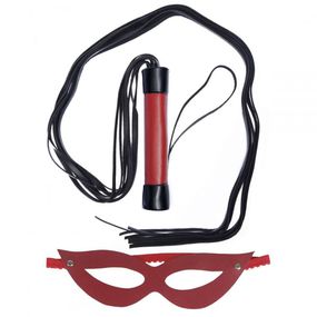 *Chicote 80cm + Máscara Dominatrixxx (DX771) - Vermelho - Pura audácia - Sex Shop online discreta em BH