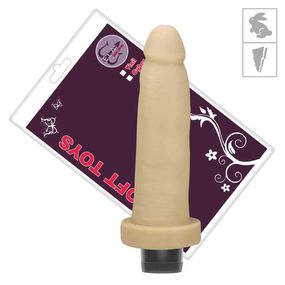 *Prótese Em Cyberskin Com Vibro 15X14cm (ELA72) - Bege - Pura audácia - Sex Shop online discreta em BH