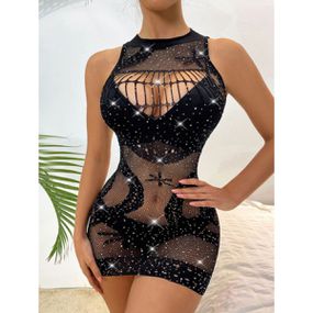 **Vestido Curto Fashion Sexy (MEY671-4-ST858) - Preto - Pura audácia Sex Shop discreta em BH
