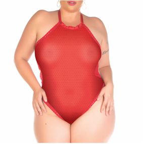 *Body Romântico Vermelho com Bolinha Preta (PS2014) - Padr... - Pura audácia - Sex Shop online discreta em BH