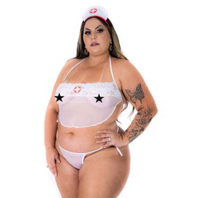 Fantasia Mini Médica Sexy Plus Size (PS2121) - Padrão - Pura audácia - Sex Shop online discreta em BH